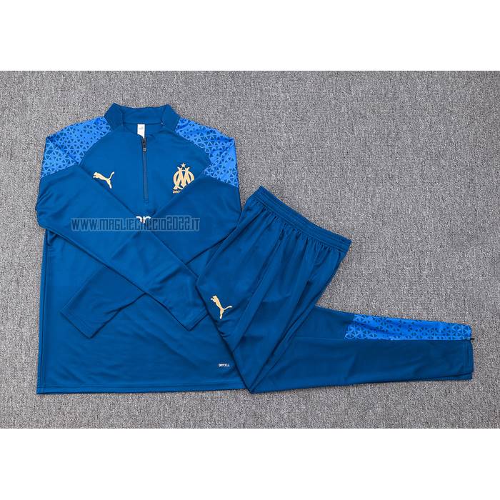 Tuta da Track de Felpa del Olympique Marsiglia Bambino 2023-2024 Blu